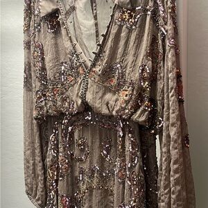 ASOS DESIGN embellished collar mini dress with button loop detail in mauve